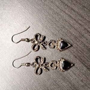Vintage Bow‎ and Triangle Drop Dangling Earrings